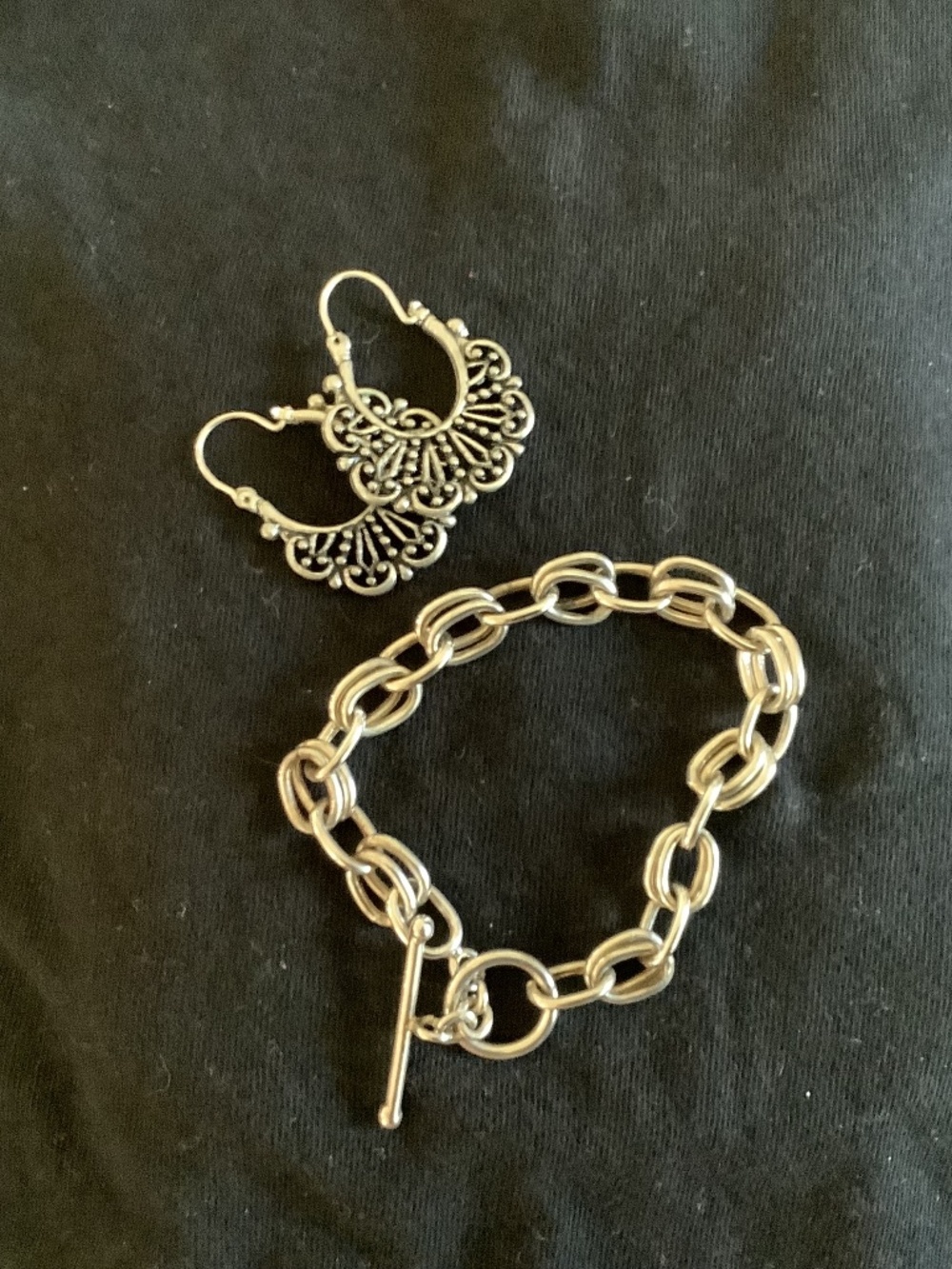 Silver Bracelet and Earring Set